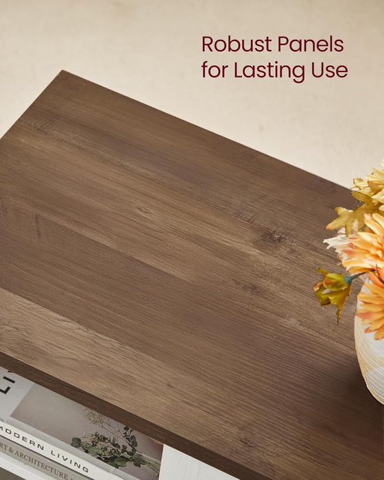 Farmhouse TV Stand for Tvs up to 65 Inches, Entertainment Center with Storage Cabinets and Sliding Barn Doors, Media Console Table for Living Room, Rustic White and Honey Brown ULTV535W01