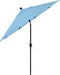 12-Year-Non-Fading, 9Ft Premium Sunbrella Patio Umbrella, Hand-Crank, Button-Tilt, Black Frame, Air Blue Fabric