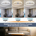 24'' Ceiling Fan with Light, Upgraded Low Profile Ceiling Fan with Light, Dimmable Flush Mount Ceiling Fan with Light, Fan Light, 6 Speeds, App & Remote Control, Quiet Fan for Bedroom, Kitchen