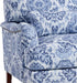 Navy Floral Fabric Armchair With Removable Cushion
