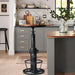 Industrial Bar Table 38.6"-48.4" Height Adjustable Swivel round Wood Tabletop 23.7" Dia, Kitchen Dining Office Coffee Bistro Pub Table