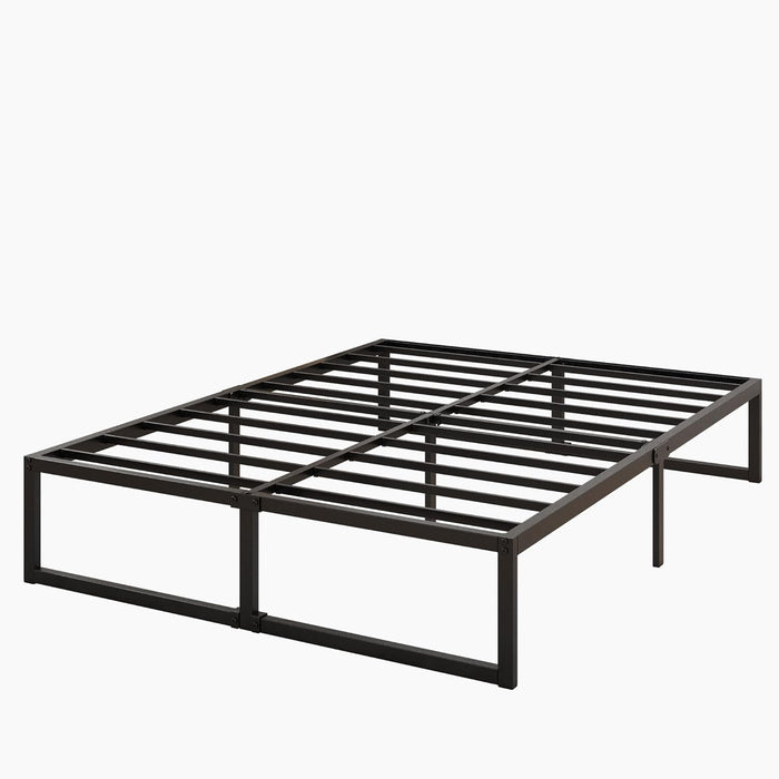 14 Inch King Bed Frame Sturdy Mattress Foundation, Heavy Duty Metal Platform with Steel Slats Support No Box Spring Needed, Noise Free, Easy Assembly, Black