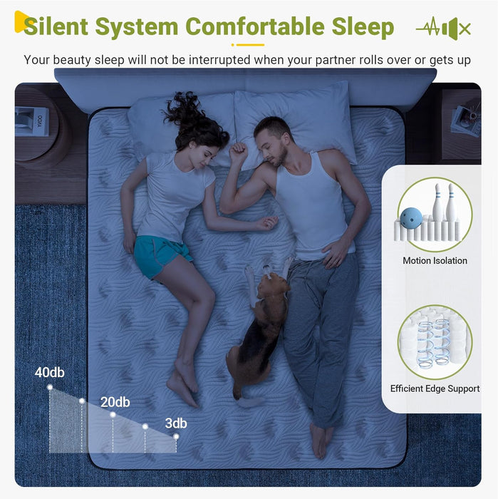 Queen Mattress, 10 Inch Hybrid Mattress with Gel Memory Foam & Pocket Springs, Medium Firm, Certipur-Us Certified