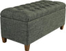 Home Decor Tufted Ainsley Button Storage Ottoman Bench with Hinged Lid Ottoman Bench with Storage for Living Room & Bedroom, Green Clover Fabric