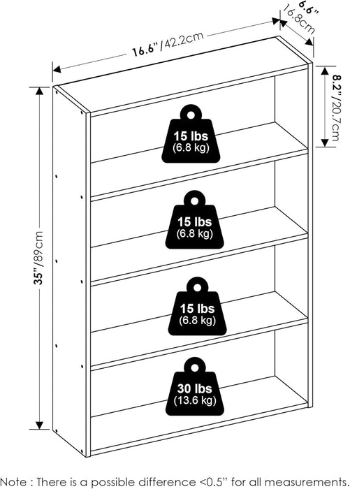 Amber Pine QuadTierStorage OpenShelf Bookshelf 6X24X35