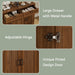 Buffet Cabinet with 2 Storage Drawers, Farmhouse Coffee Bar Table with Storage and Adjustable Shelf, 47.2" Wide Fluted Sideboard Cabinet for Kitchen, Dining Room, Living Room, Entryway, Modern Walnut