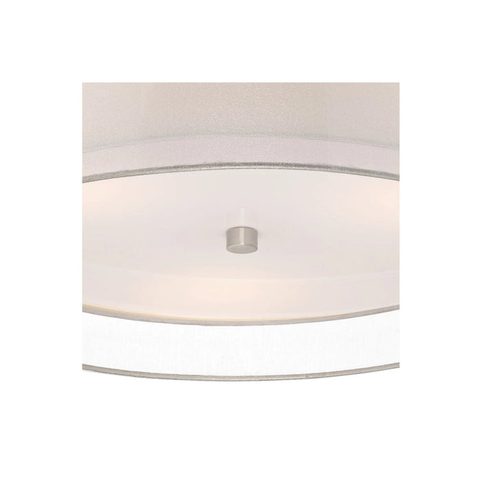 Ceiling Light Flush Mount Fixture Polished Nickel Double Drum 18" Wide for Bedroom Kitchen