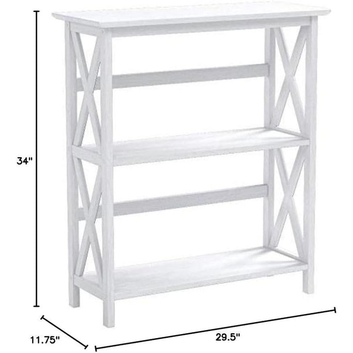3-Shelf Montego Bookcase, White