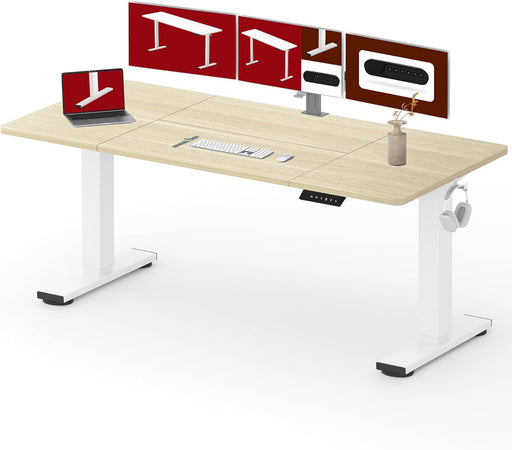 Electric Height Adjustable Standing Desk 79x32 White