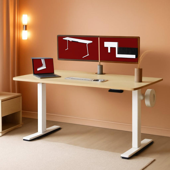 Electric Height Adjustable Standing Desk 79x32 White