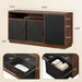 FiftyFiveInch Walnut Sturdy File Cabinet With Drawers