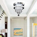 Modern Crystal Ceiling Light LED Crystal Flush Mount Ceiling Light Stainless Steel Crystal Ceiling Light Fixture for Hallway Entrance Foyer Variable Light(6500K/2700K/4500K)