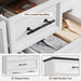10 Drawer Dresser for Bedroom, 59" Wide Farmhouse Chest of Drawers with Brushed Metal Handle, Wood Dresser TV Stand, Closet Organizers and Storage Cabinet for Bedroom, Living Room, White