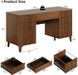 55Inch WalnutFinish Executive Desk With ChargingPort Unit