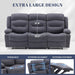 Oversized Recliner Sofa with Heat and Massage, Big Large 3-Seater RV Recliner Couch Sofa for Living Room, Wall-Hugger Reclining Sofa with Cup Holders and USB Port(Fabric, Grey)