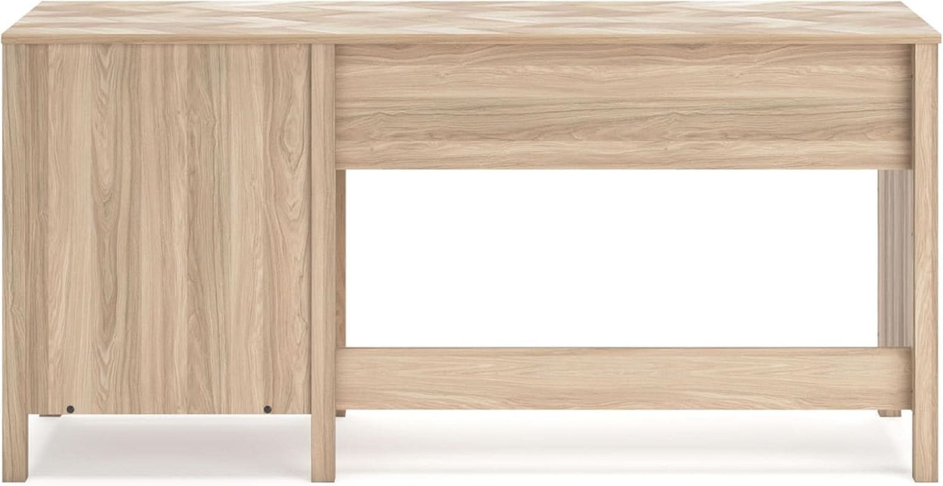 Battelle Home Office Desk, 60" W X 20" D X 29" H, Light Brown