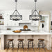 21.65" Black Chandelier, 6-Light Modern Farmhouse Dining Room Chandelier, Industrial Metal Cage Chandelier Hanging Light Fixture for Kitchen Island, Foyer, Entryway, Staircase, Living Room