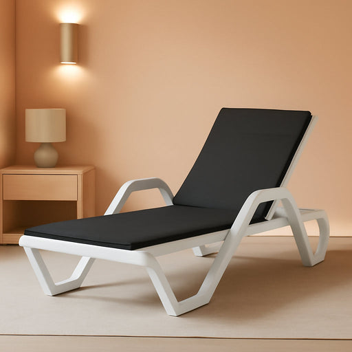 Lounge Chair Outdoor Set of 2 W/Armrest for Poolside Dark Gray