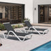 Lounge Chair Outdoor Set of 2 W/Armrest for Poolside Dark Gray