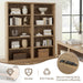 Oak 72.5-Inch Tall Bookshelf With Adjustable Shelves