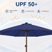 9FT Patio Umbrella, Outdoor Table Umbrella with Rope Pulley Lift, 3 Adjustable Heights, Market Umbrellas for Backyard, Pool and Deck, UPF50+