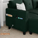 Green 76 Inches Upholstered Sectional Sofa Storage