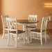 Shelby 5-Piece Traditional round Dining Table Set for 4, Distressed White