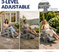 Adirondack Glider Chairs Set of 2,With Retractable Ottoman,Adjustable Back