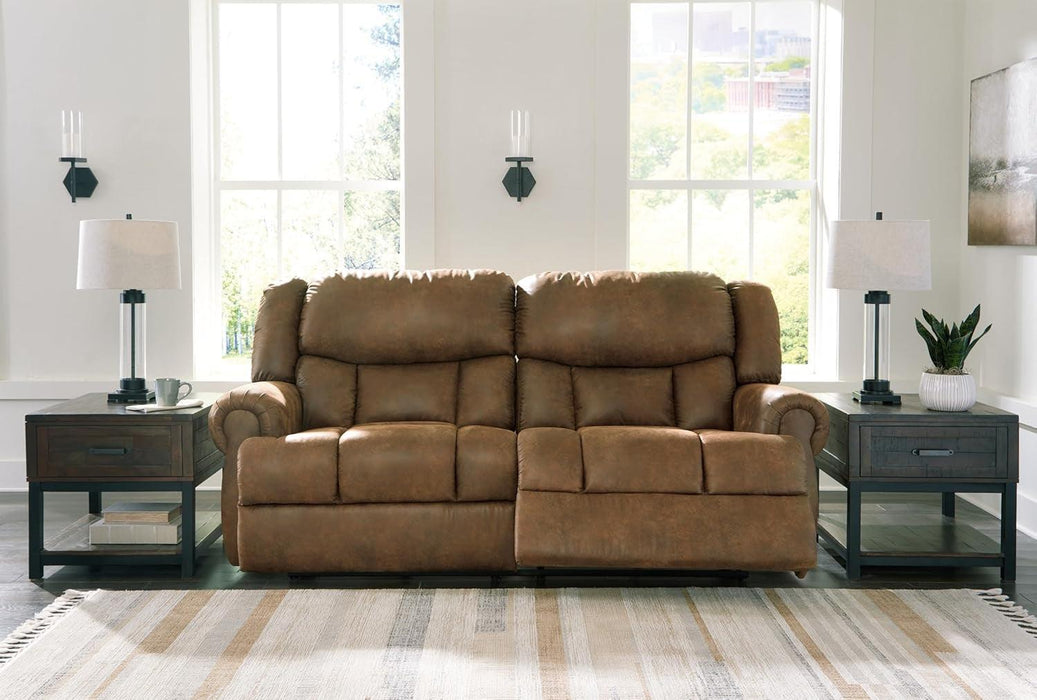Boothbay Classic Faux Leather 2 Seat Manual Reclining Sofa, Dark Brown