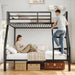 Reinforced Structural Industrial Steel Black Bunk Bed