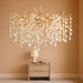 31.5" Tree Branch Chandelier 10-Light Gold Crystal Chandelier