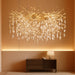 31.5" Tree Branch Chandelier 10-Light Gold Crystal Chandelier