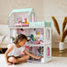 Montessori Wooden Dolls House with Furnishings - Customizable Tiny Toy Playhouse for Girls