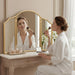 Gold Scalloped Vanity Mirror: 36"X24" Three Sided Dresser Miror