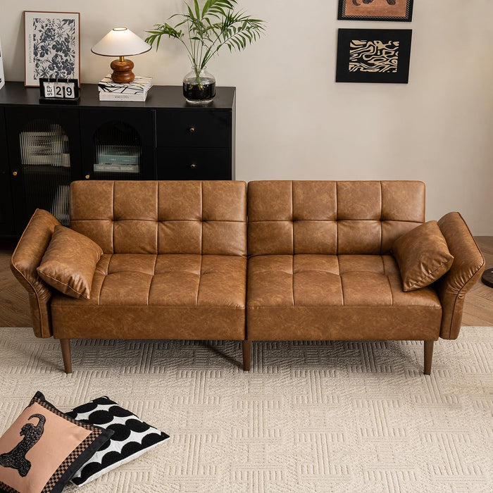 EightyFiveInch UltraConvertibleArmrests Futon Sofa Bed