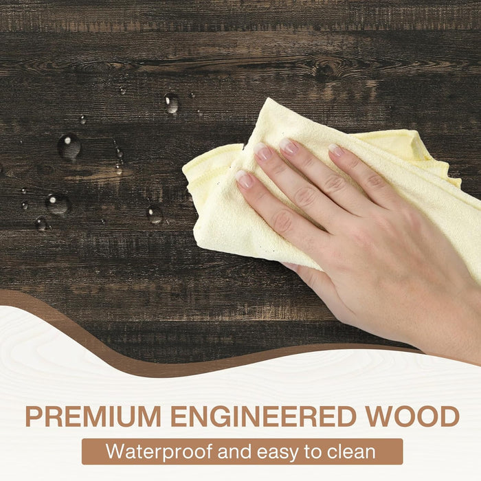 Farmhouse Dining Table for 6 People, 70.8-Inch Rectangular Wood Dining Table, Rustic Kitchen Table with Heavy Duty Metal Legs for Dining Room (Black, 70.8 Inch)