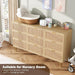 Rattan 9 Drawer Dressers for Bedroom, Tall Dresser with Deep Drawers, Large Chest of Drawers for Closet with Wide Top, Long Wooden Dresser for Living Room, Hallway, Kids Room, Natural