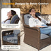 360° Swivel Wicker Patio Chair Set of 2, Handwoven PE Rattan, 5.5" Thick Olefin Cushions, Weatherproof Conversation Seating for Porch Deck Backyard, Brown/Gray