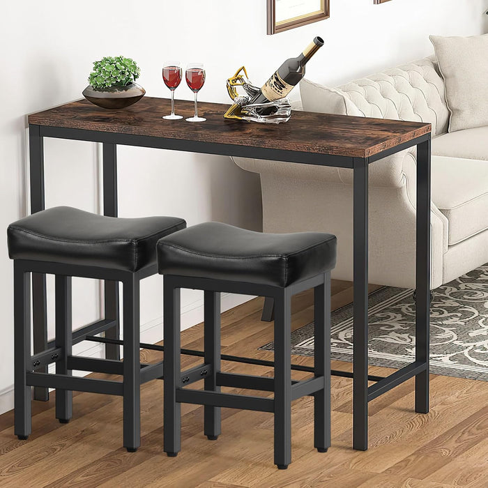 Counter Height Bar Stools Set of 2, 24 Inch Barstools for Kitchen Island Counter, Bonded Leather Kitchen Stools with Thick Saddle Seats & Heavy Duty Metal Base, Easy Assembly, Gray/White