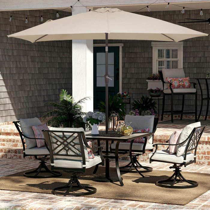 6.5 X 10 Ft Rectangular Patio Umbrella W/Crank, Beige