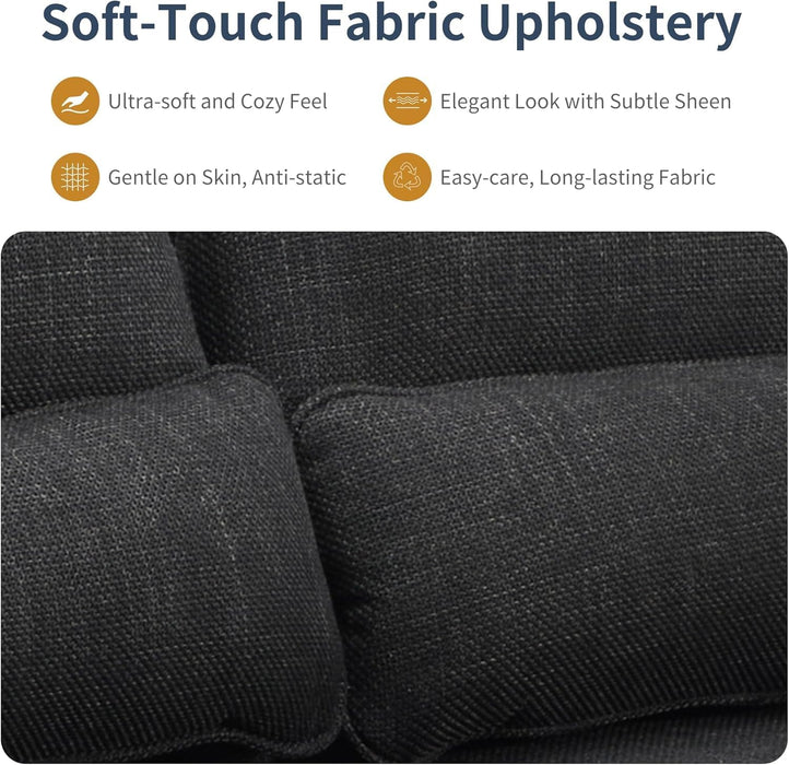 Black LShaped Sleeper Sofa With Integrated Storage
