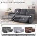 Velvet 8-Pieces Recliner Sofa Covers Stretch Reclining Couch Covers for 3 Cushion Reclining Sofa Slipcovers Furniture Covers Thick Soft Washable (3 Seater Recliner Cover, Dark Gray)