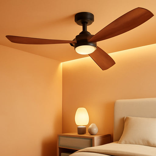 Contemporary Walnut 52 Inch Reversible Ceiling Fan