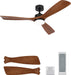 Contemporary Walnut 52 Inch Reversible Ceiling Fan