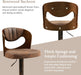 Barstools Set of 4,Kitchen Island Stools with Bentwood Back,Arm&Footrest,Counter Height Bar Chairs PU Leather Cushion Seat Adjustable Height 360°Swivel,Island Chairs for Club Pub,Rustic Brown