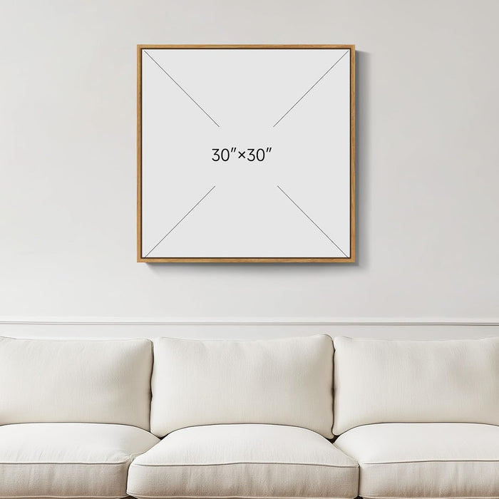 Large 3D Textured Framed White Abstract Wall Art, Square Modern Paintings Artwork for Walls, Minimalist White Geometric Block Pictures for Living Room Bedroom Dining Room Office Hallway Wall Decor 30X30 In
