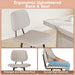 24-Inch Leather Bar Stools Set of 2 with High Backrest, Beige