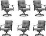 Patio Swivel Chairs, Metal Armchairs W/Cushions, 6PCS