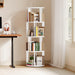 White Four Tier Rotating Bookshelf Tower Floorstanding