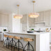 17.7 Inch Gold Layered Drum Chandelier FabricShade